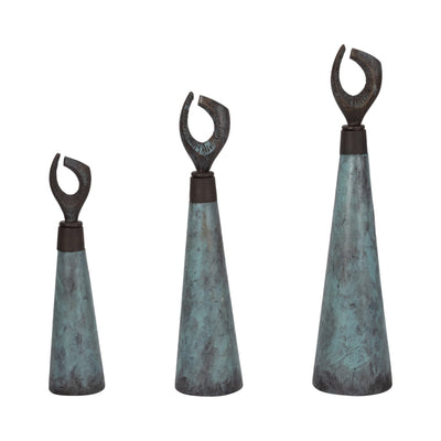 S/3 16/20/23" Bente Patina Bottles - Al Rugaib Furniture