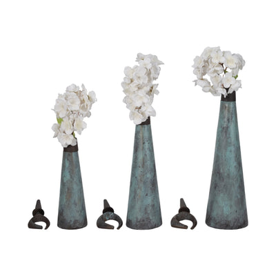 S/3 16/20/23" Bente Patina Bottles - Al Rugaib Furniture