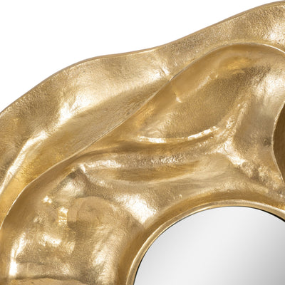 S/3 16/20/24" Huff Metal Wall Decor W/ Mirror,gold - Al Rugaib Furniture