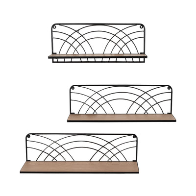 S/3 19/21/24" Wall Shelves, Natural/black - Al Rugaib Furniture