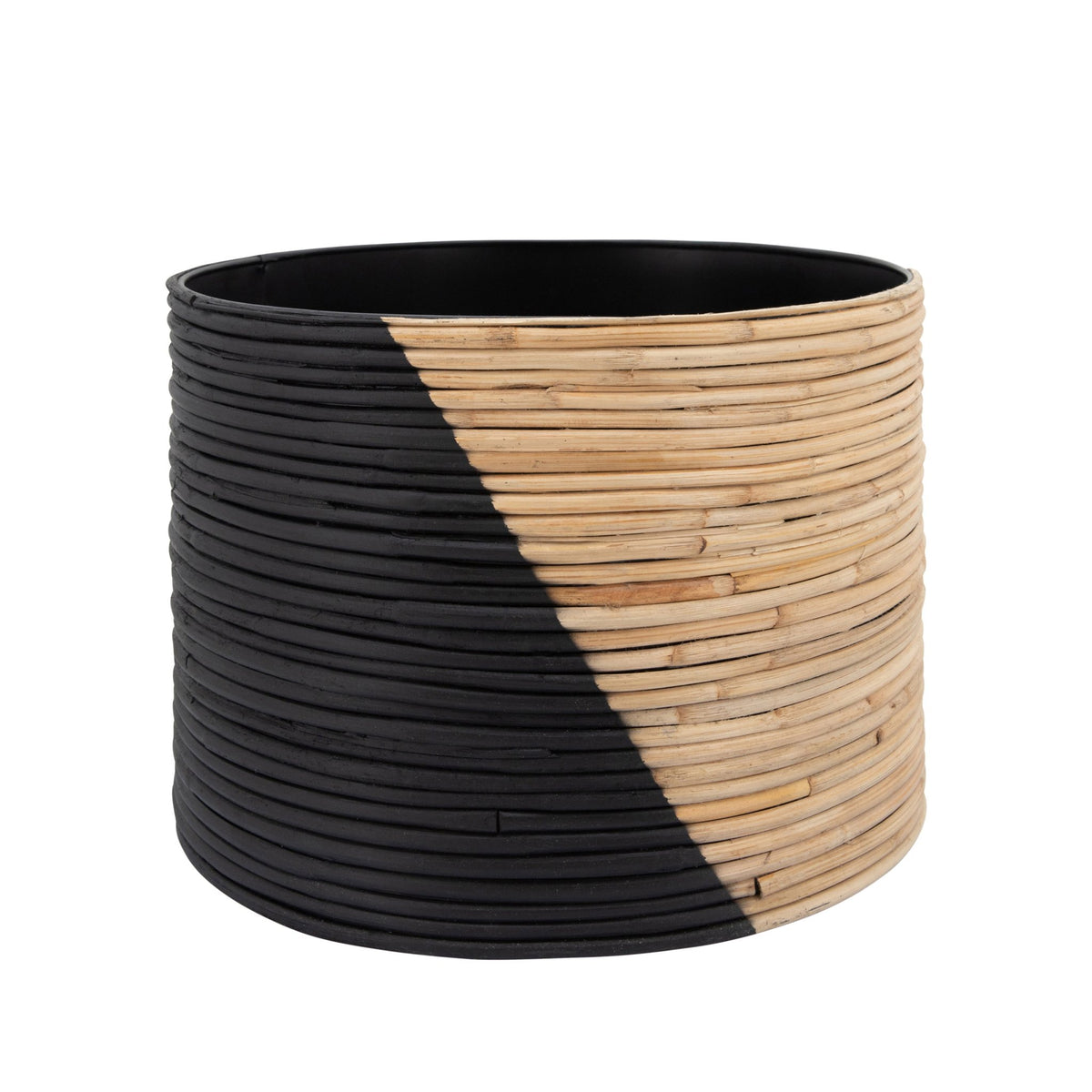 S/3 2-TONE WICKER PLANTERS, BLACK Outdoor Planters| Sagebrook Home