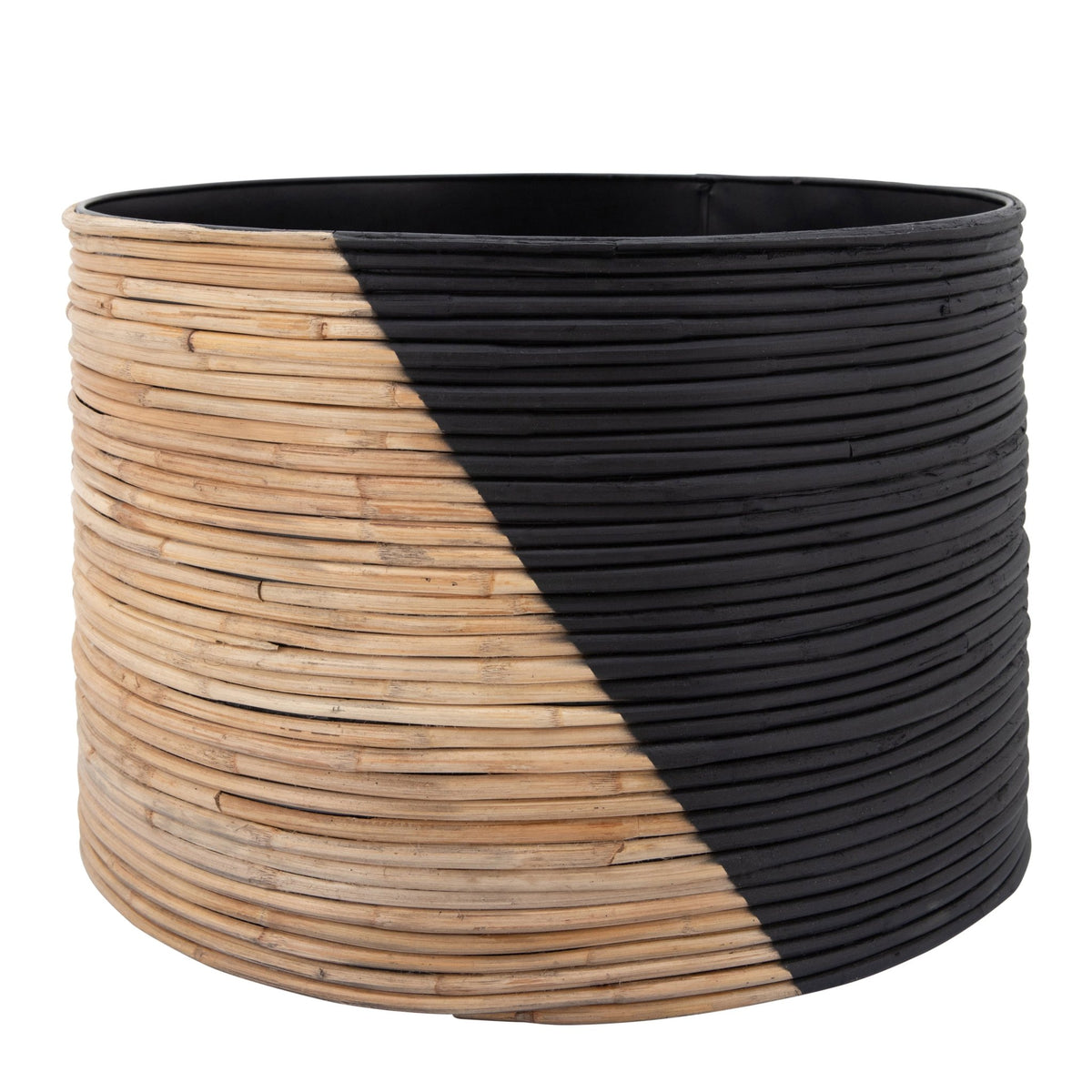 S/3 2-TONE WICKER PLANTERS, BLACK Outdoor Planters| Sagebrook Home