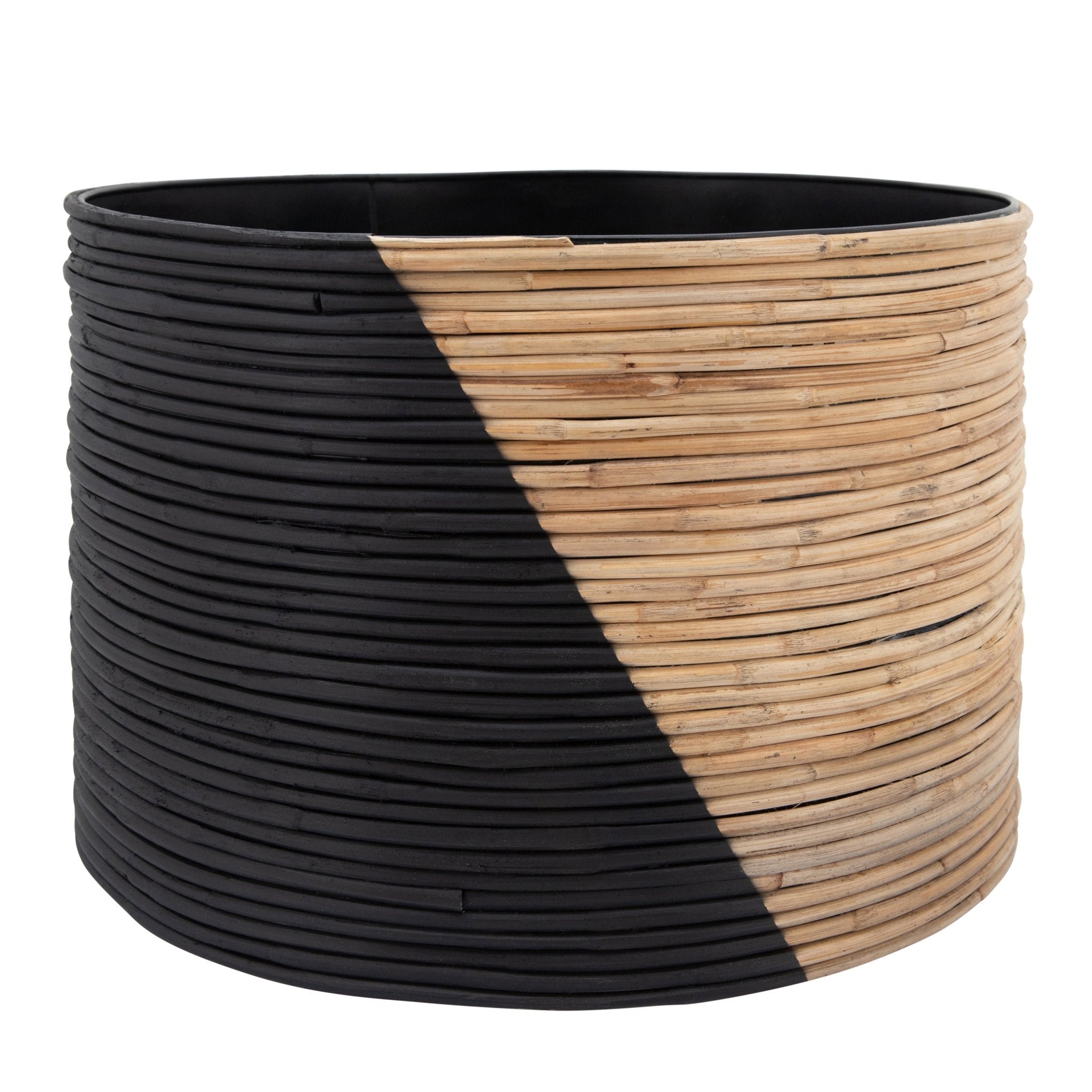 S/3 2-TONE WICKER PLANTERS, BLACK Outdoor Planters| Sagebrook Home