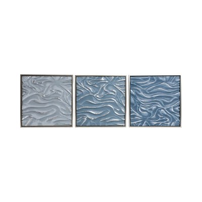S/3 20" Augustine Blue Dimensional Wall Decor - Al Rugaib Furniture