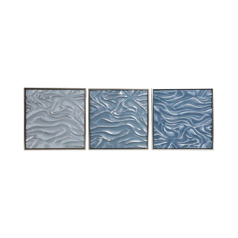 S/3 20" Augustine Blue Dimensional Wall Decor - Al Rugaib Furniture
