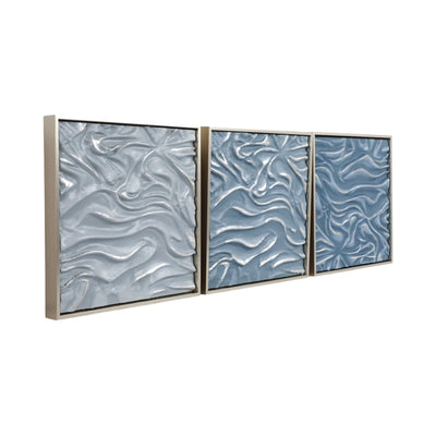 S/3 20" Augustine Blue Dimensional Wall Decor - Al Rugaib Furniture