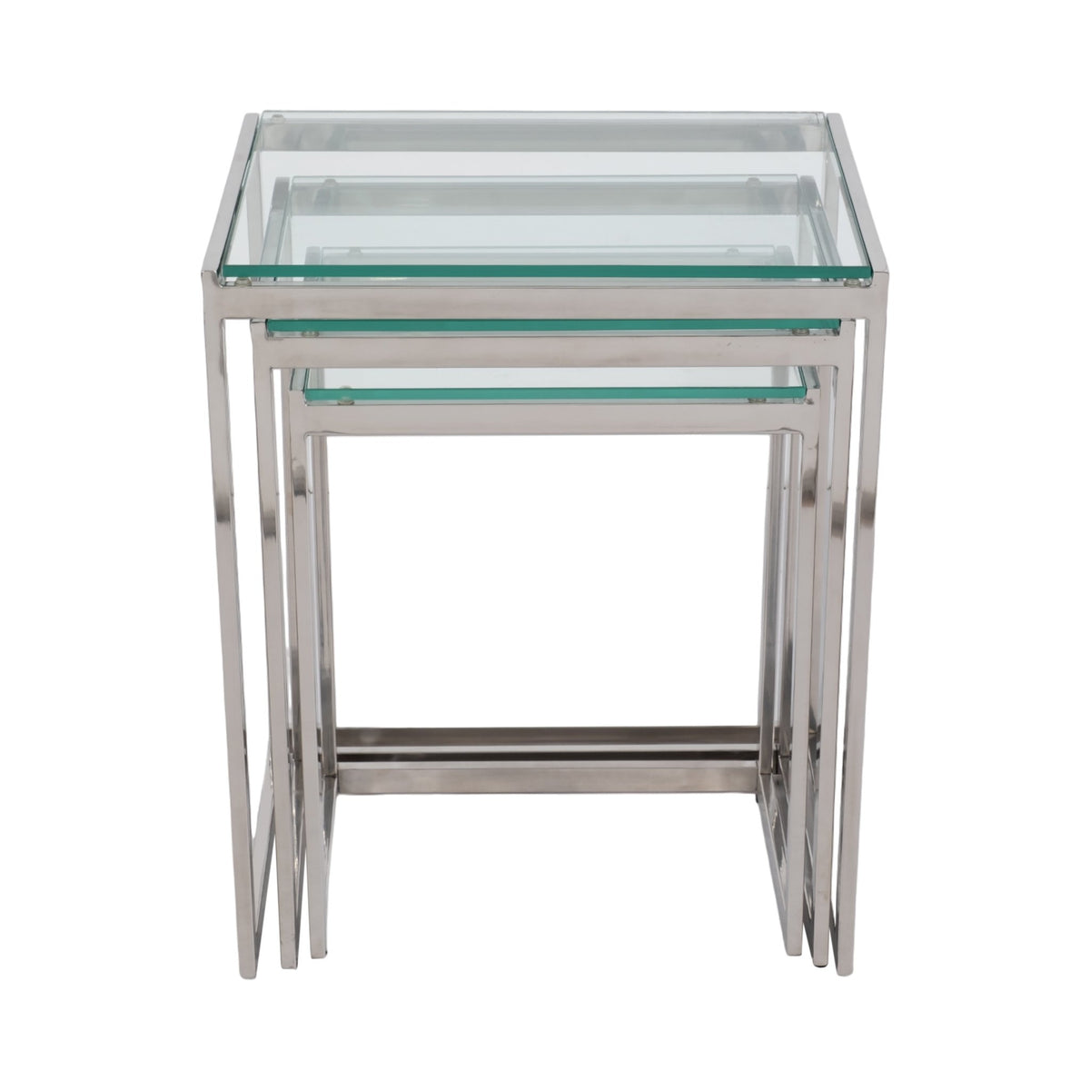 S/3 20/22/24" MAXWELL STAINLESS STEEL NESTING TABL Accent & End Tables| Sagebrook Home