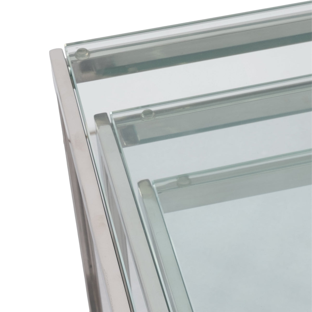 S/3 20/22/24" MAXWELL STAINLESS STEEL NESTING TABL Accent & End Tables| Sagebrook Home