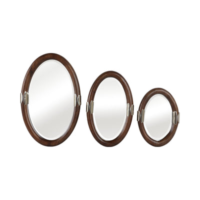 S/3 22/18/14" Sheffield Wall Mirror With Wood Fram - Al Rugaib Furniture