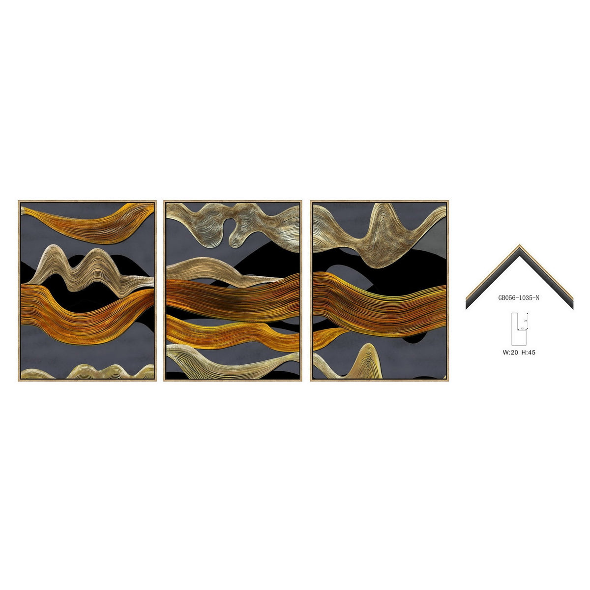 S/3 25X32 ABSTRACT ON CANVAS, BROWN/GRAY Wall Art| Sagebrook Home