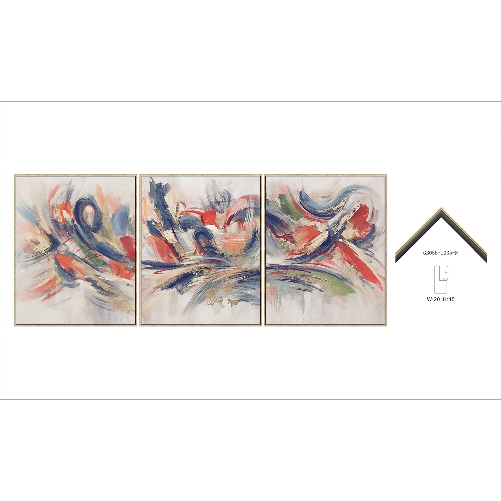 S/3 27X32 ABSTRACT ON CANVAS, MULTI Wall Art| Sagebrook Home