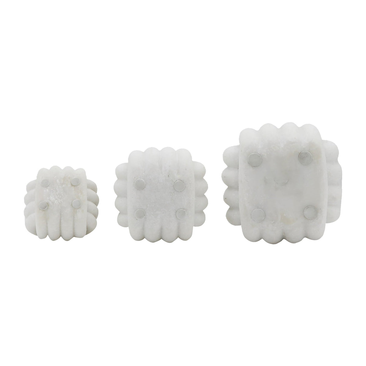 S/3 3/4/5" HUZZZAH DECOR KNOT OBJECT, WHITE Table Decors| Sagebrook Home
