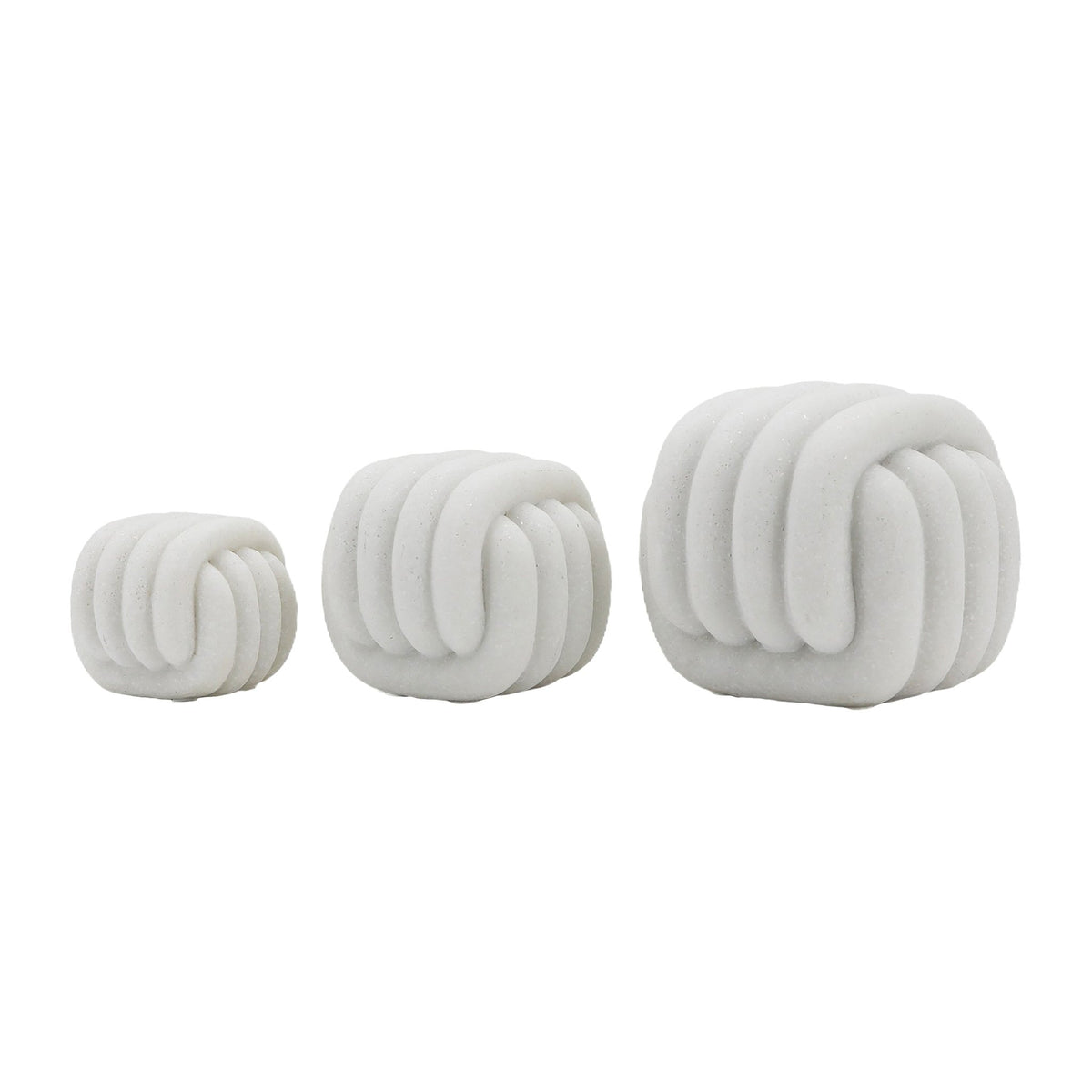 S/3 3/4/5" HUZZZAH DECOR KNOT OBJECT, WHITE Table Decors| Sagebrook Home