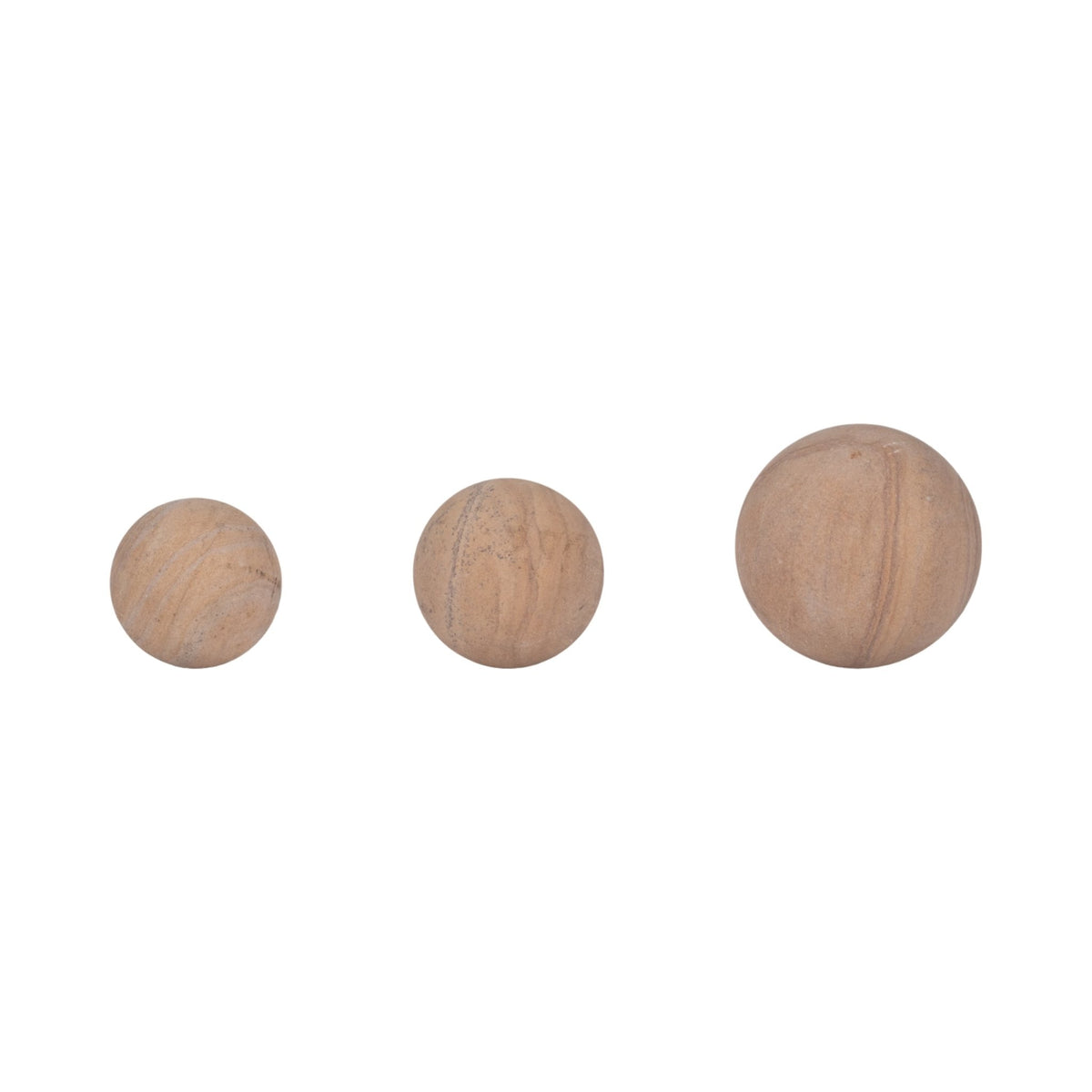 S/3 3/5" MAVERICK SANDSTONE SPHERES, NATURAL Table Decors| Sagebrook Home