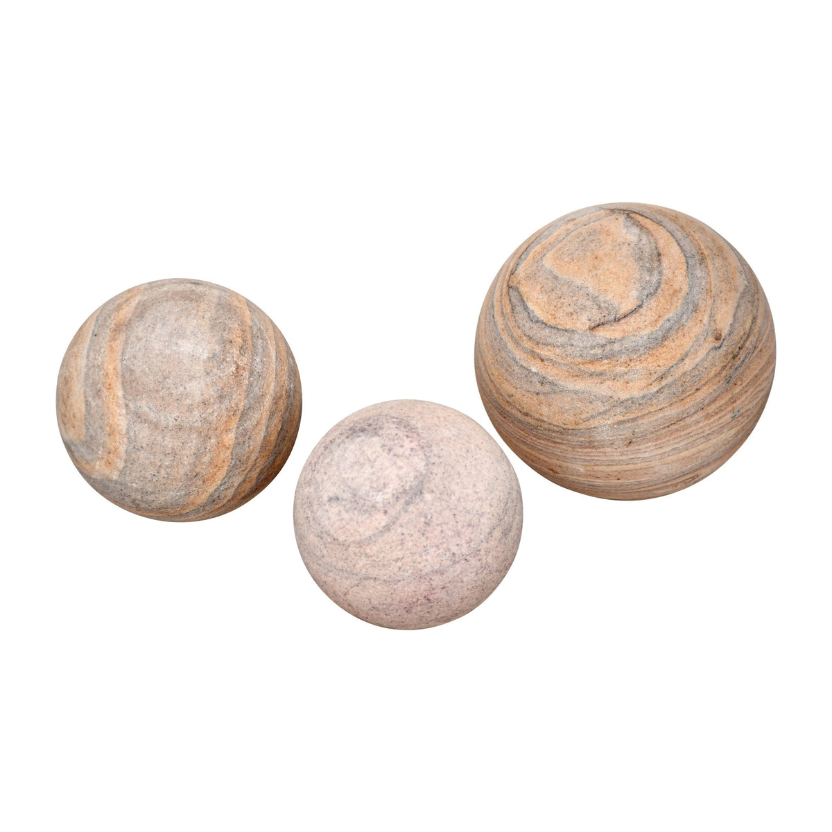 S/3 3/5" MAVERICK SANDSTONE SPHERES, NATURAL Table Decors| Sagebrook Home