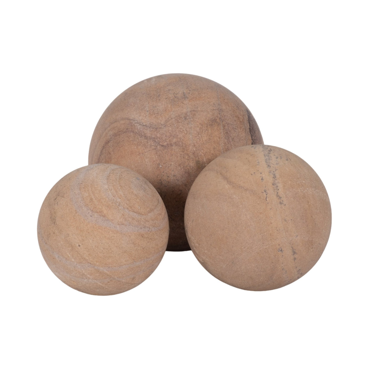 S/3 3/5" MAVERICK SANDSTONE SPHERES, NATURAL Table Decors| Sagebrook Home