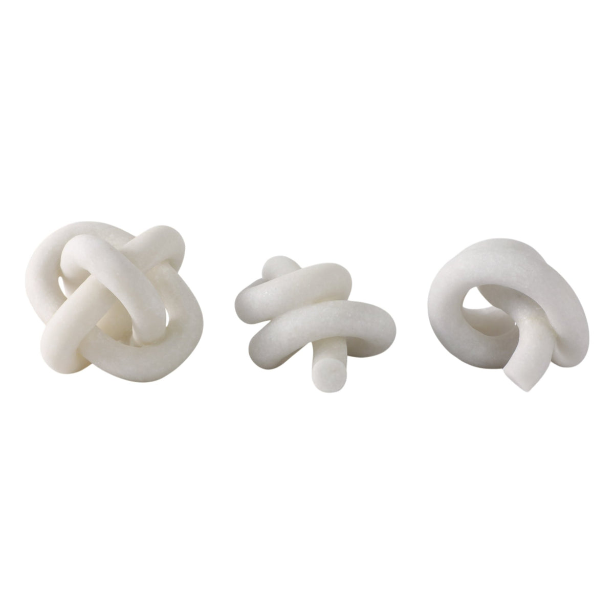 S/3 4/5/5" DAYTON QUARTZ RESIN KNOTS, WHITE Table Decors| Sagebrook Home