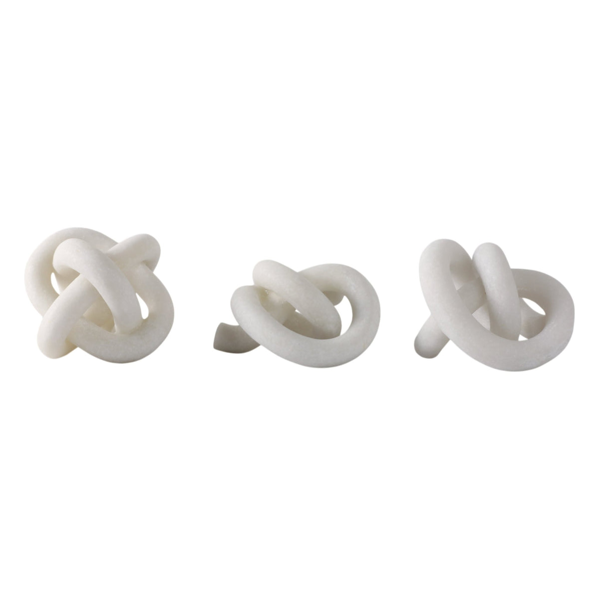 S/3 4/5/5" DAYTON QUARTZ RESIN KNOTS, WHITE Table Decors| Sagebrook Home