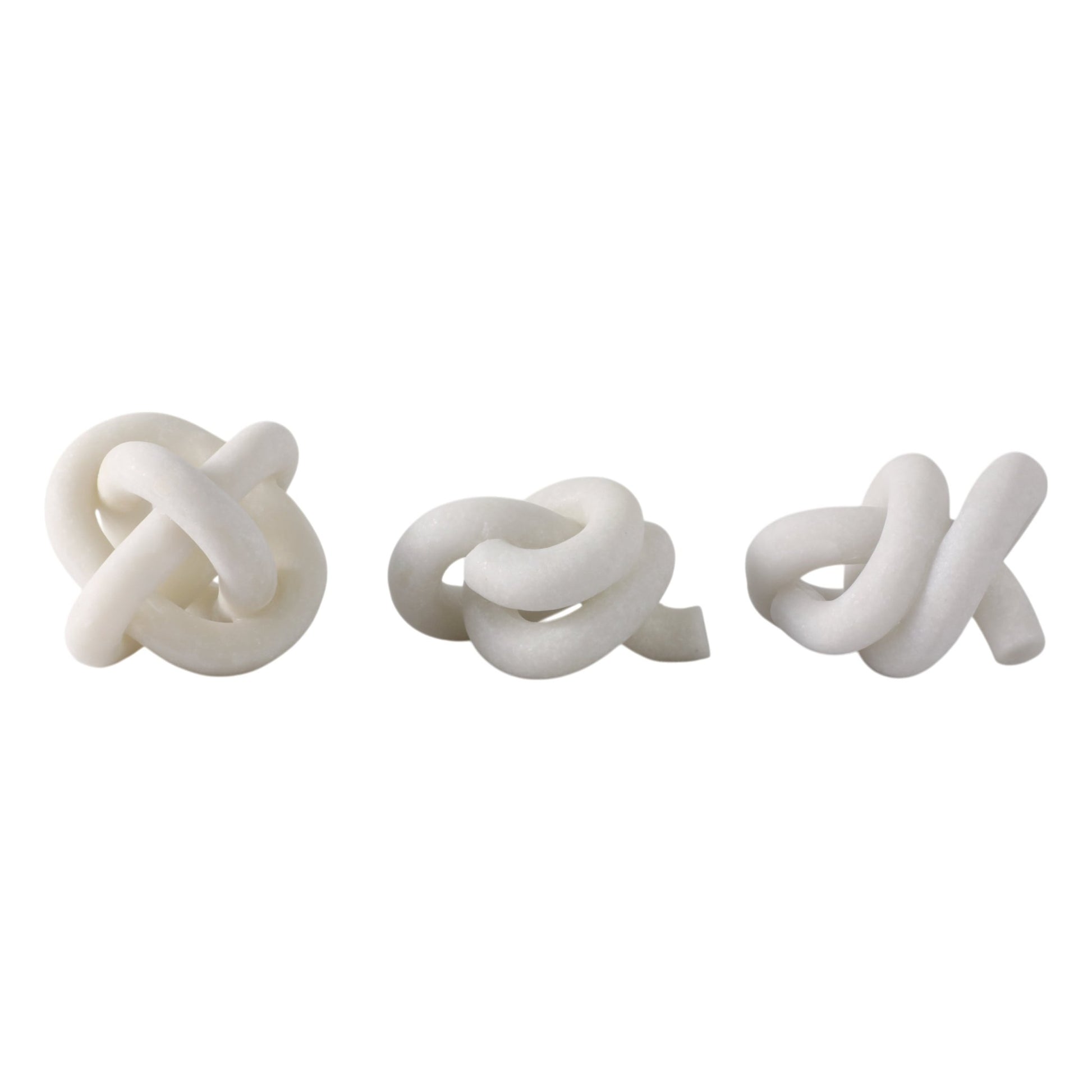 S/3 4/5/5" DAYTON QUARTZ RESIN KNOTS, WHITE Table Decors| Sagebrook Home