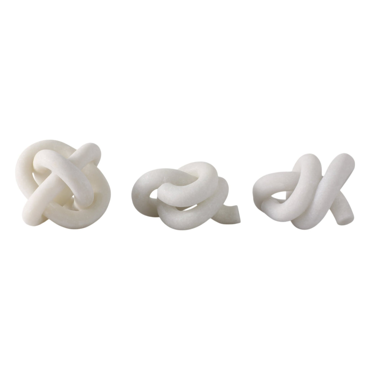 S/3 4/5/5" DAYTON QUARTZ RESIN KNOTS, WHITE Table Decors| Sagebrook Home