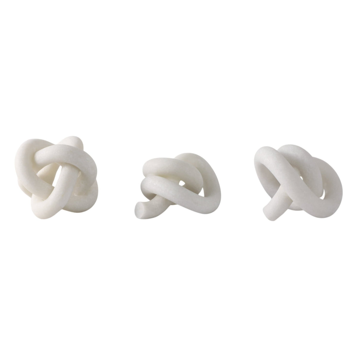 S/3 4/5/5" DAYTON QUARTZ RESIN KNOTS, WHITE Table Decors| Sagebrook Home