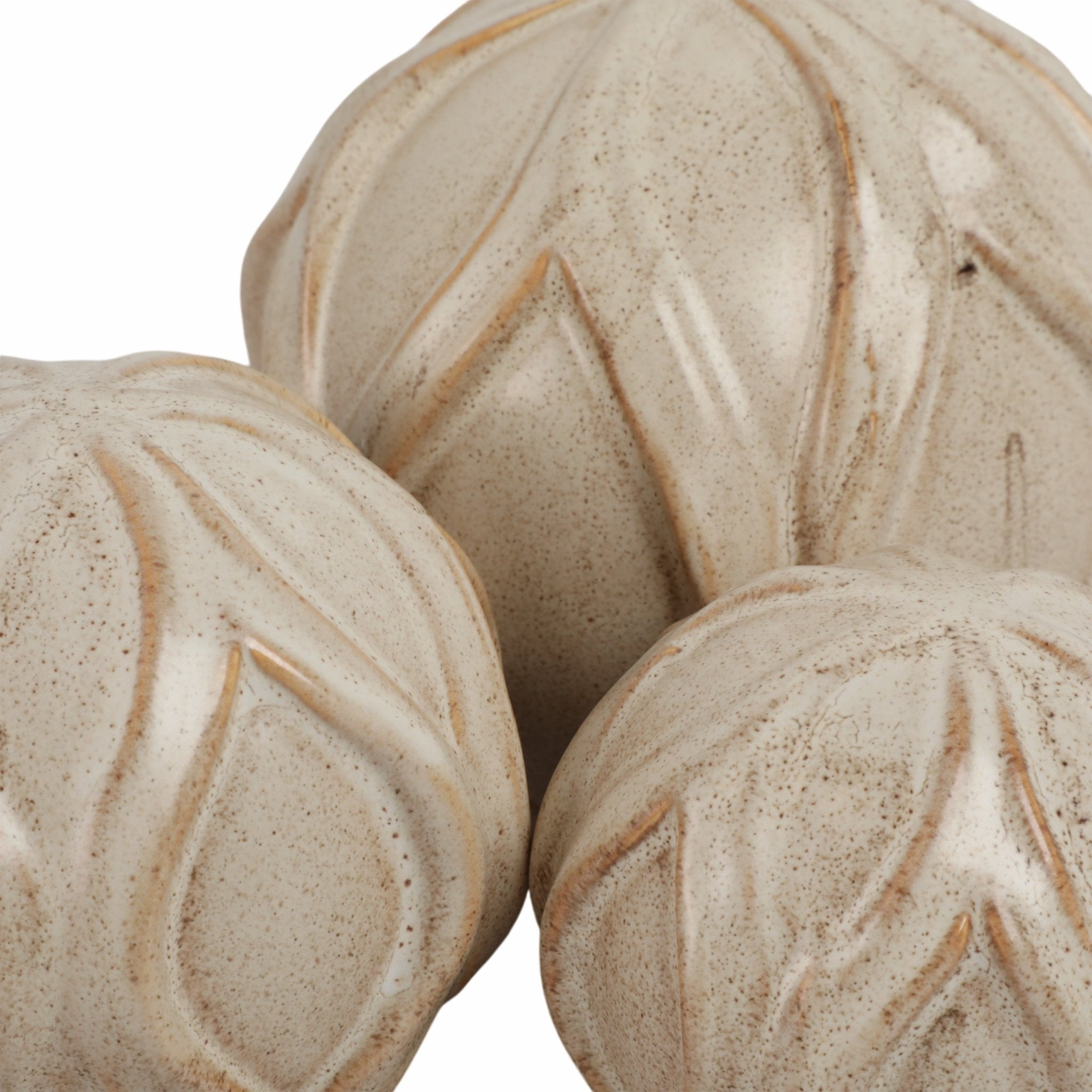 S/3 4/5/5" TOWNSEND CER DECO BALLS - SET OF 3 Table Decors| Sagebrook Home