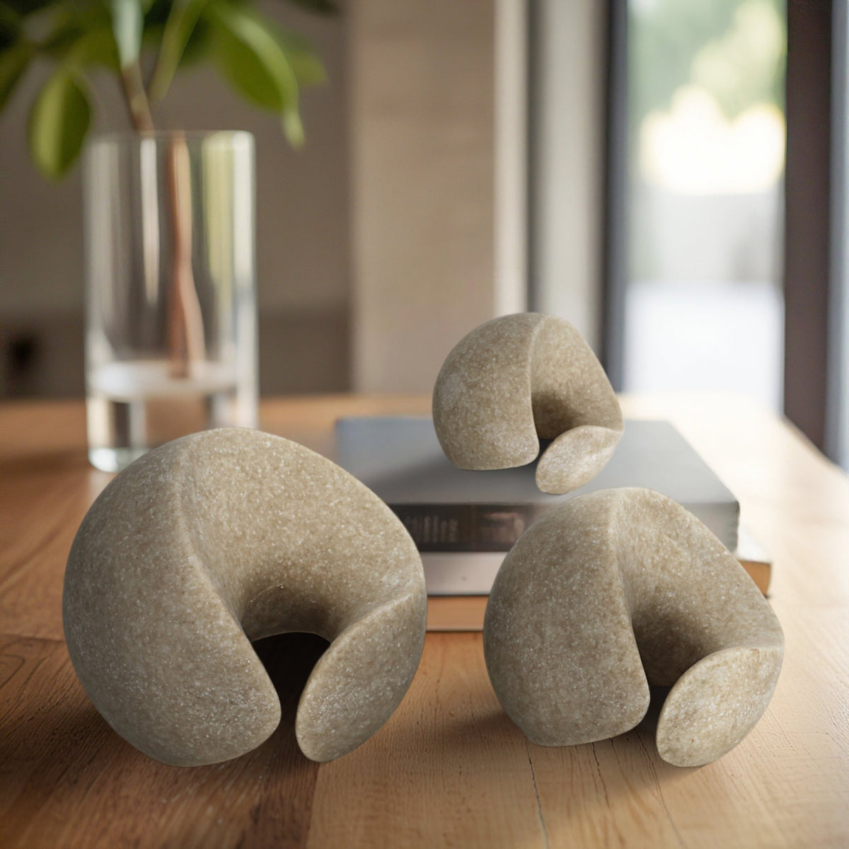 S/3 4/5/6" Flowood Brown Quartz Resin Spheres Table Decors| Sagebrook Home