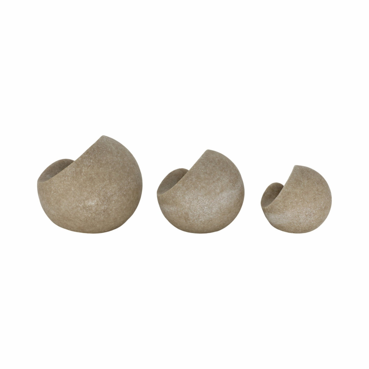 S/3 4/5/6" Flowood Brown Quartz Resin Spheres Table Decors| Sagebrook Home