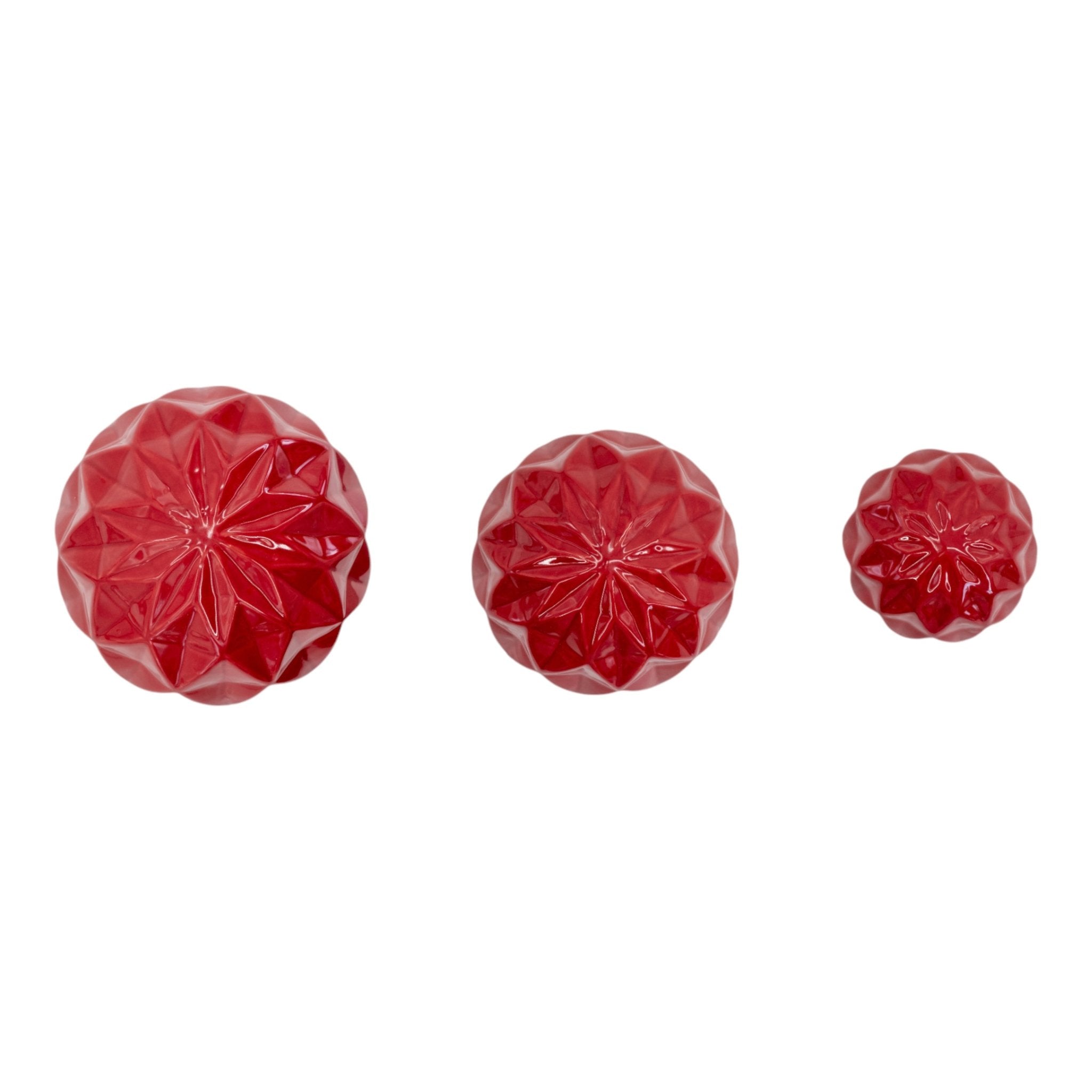 S/3 4/5/6" Varena Red Deco Balls Table Decors| Sagebrook Home