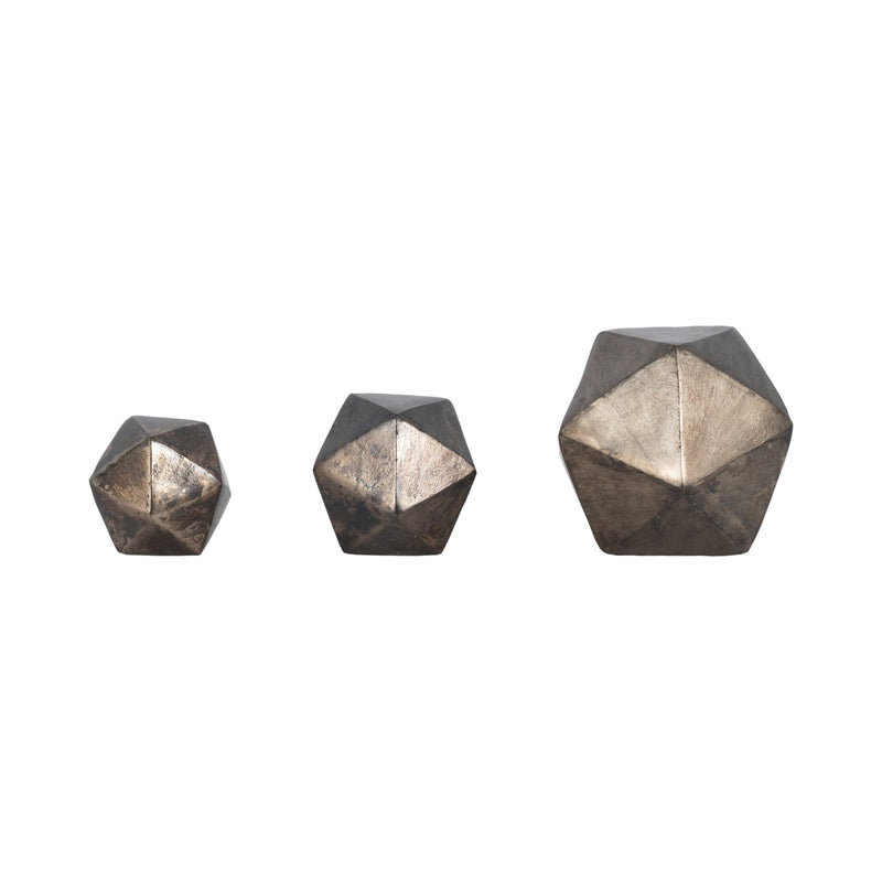 S/3 5/6/9" Akiko Geometric Wall Bubbles, Bronze - Al Rugaib Furniture