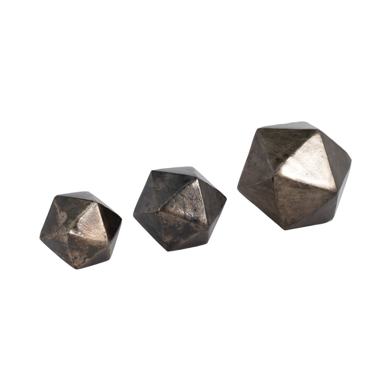 S/3 5/6/9" Akiko Geometric Wall Bubbles, Bronze - Al Rugaib Furniture