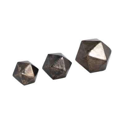 S/3 5/6/9" Akiko Geometric Wall Bubbles, Bronze - Al Rugaib Furniture