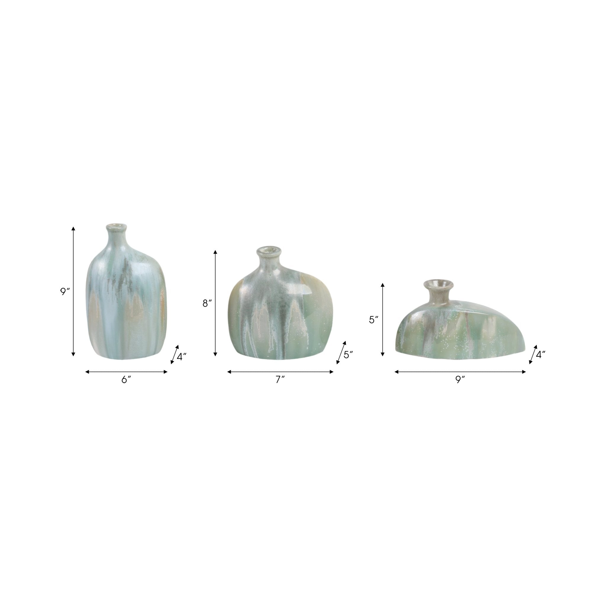S/3 5/8/9" Tigard/Hermiston Ceramic Vases Vases and Jars| Sagebrook Home