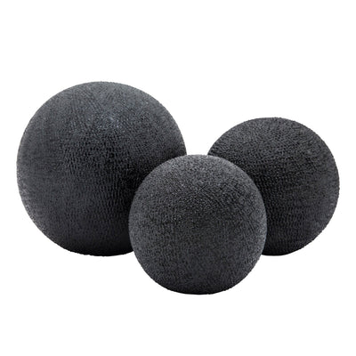 S/3 6/5/4" BEADED ORBS, BLACK - Al Rugaib Furniture