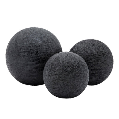 S/3 6/5/4" BEADED ORBS, BLACK - Al Rugaib Furniture