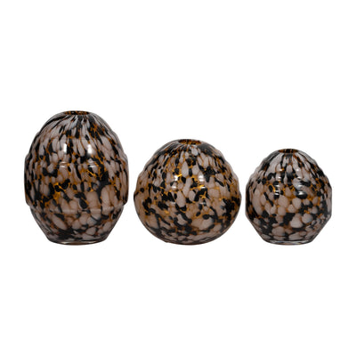 S/3 6/7/8" Dara Amber Specked Vases - Al Rugaib Furniture