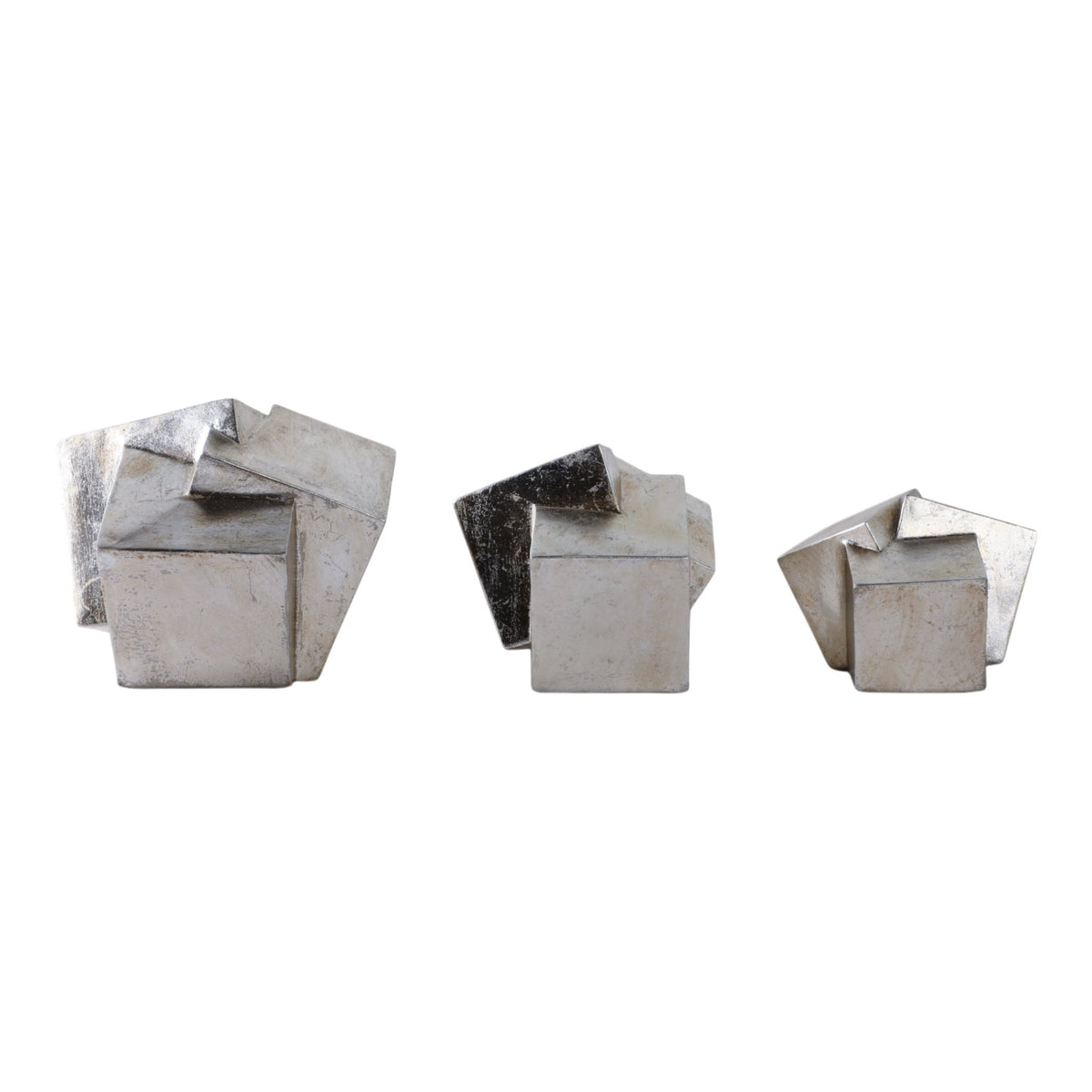 S/3 6/7/8" HULETT SILVER CUBES Table Decors| Sagebrook Home