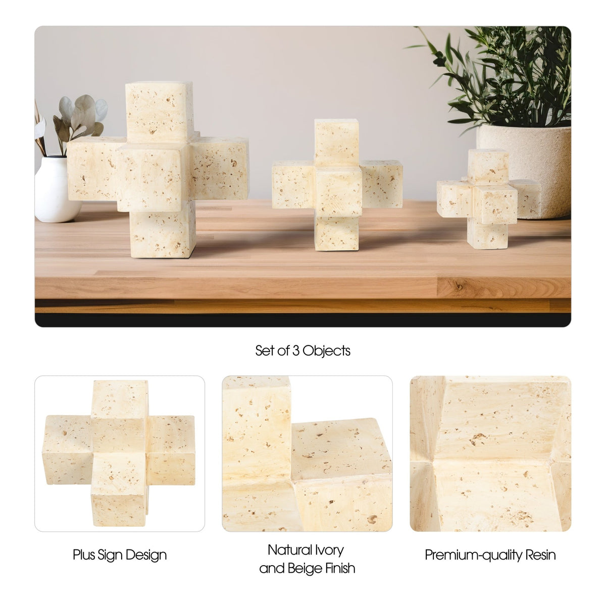 S/3 6/8/10" KOYO JACK OBJECTS, NATURAL Table Decors| Sagebrook Home