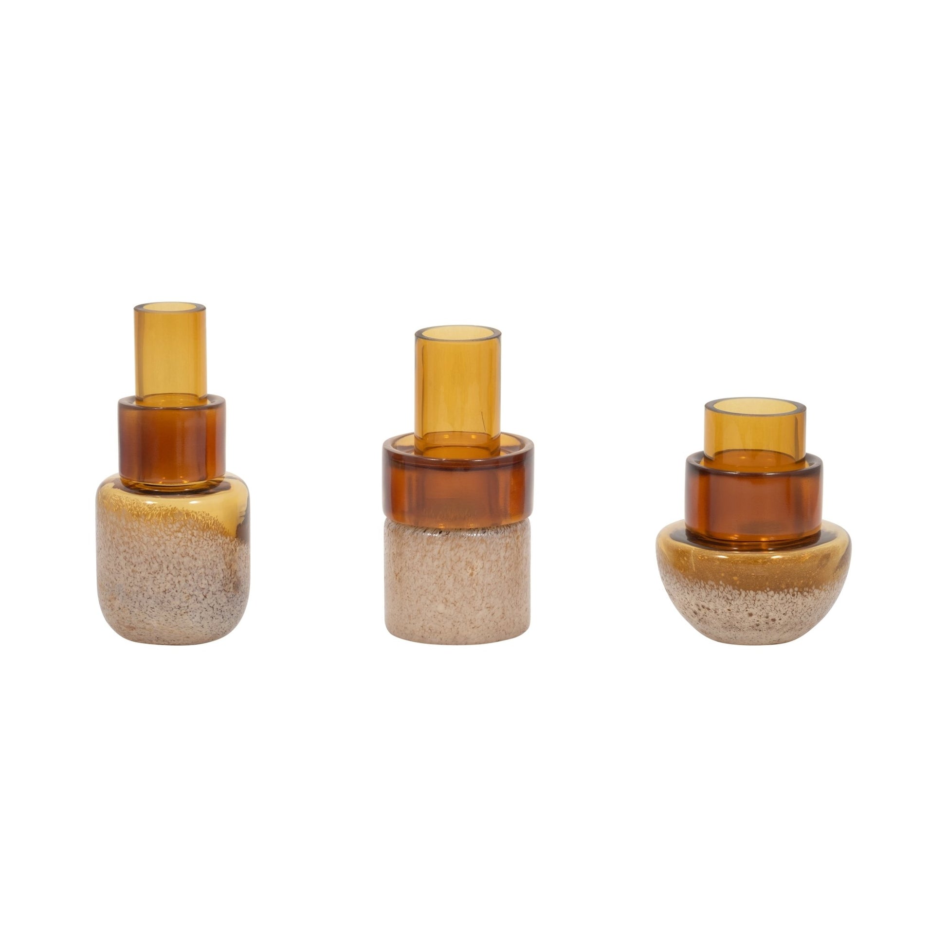 S/3 6/8/9" Eden Amber Glass Vases Vases and Jars| Sagebrook Home