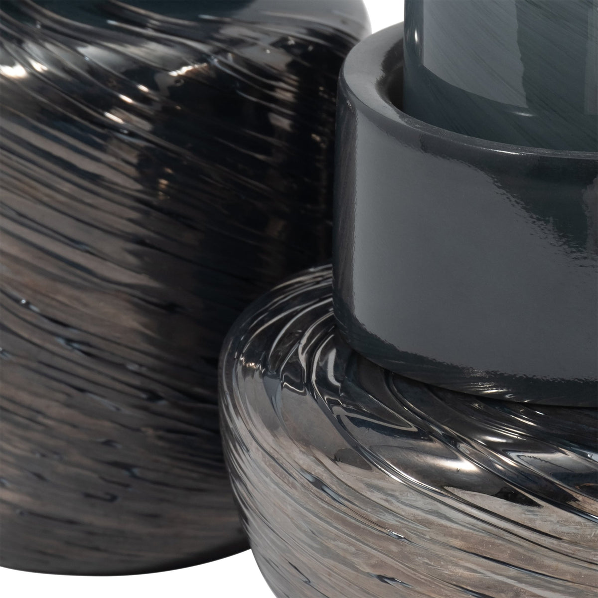 S/3 6/8/9" Eden Gray Glass Vases Vases and Jars| Sagebrook Home