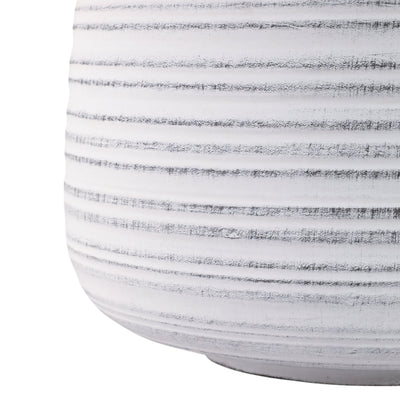 S/3 6/9/11" Ribbed Planters, White - Al Rugaib Furniture