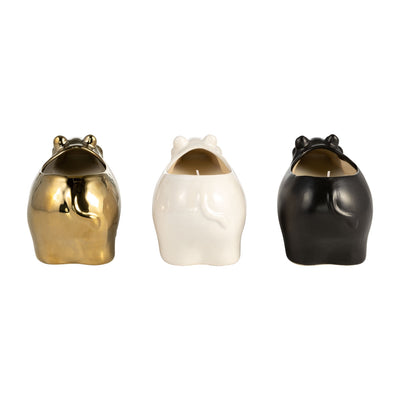 S/3, 7" 9 Oz Orange Goji Berry Hippo Candle, Multi - Al Rugaib Furniture