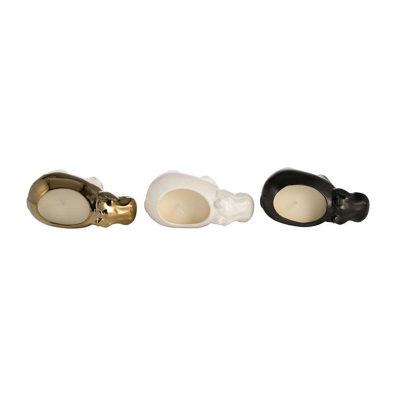 S/3, 7" 9 Oz Orange Goji Berry Hippo Candle, Multi - Al Rugaib Furniture