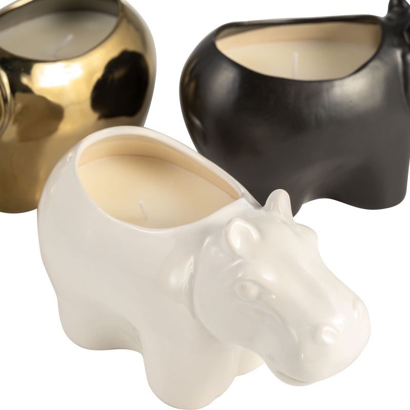 S/3, 7" 9 Oz Orange Goji Berry Hippo Candle, Multi - Al Rugaib Furniture