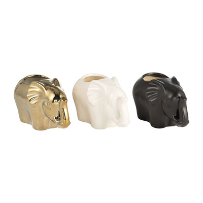 S/3, 7" 9 Oz Plumeria Elephant Candle, Multi - Al Rugaib Furniture