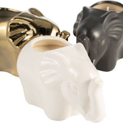 S/3, 7" 9 Oz Plumeria Elephant Candle, Multi - Al Rugaib Furniture