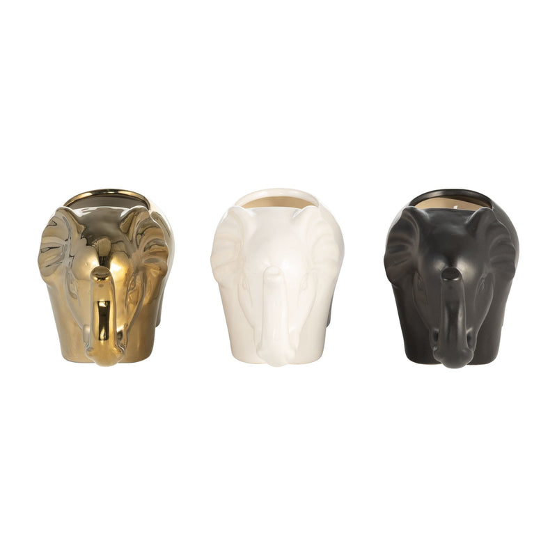 S/3, 7" 9 Oz Plumeria Elephant Candle, Multi - Al Rugaib Furniture