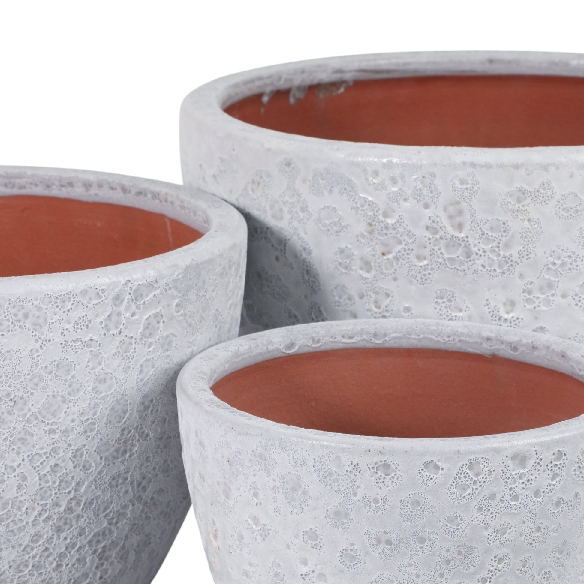 S/3 8/11/15" Lava Planters, White Planter| Sagebrook Home