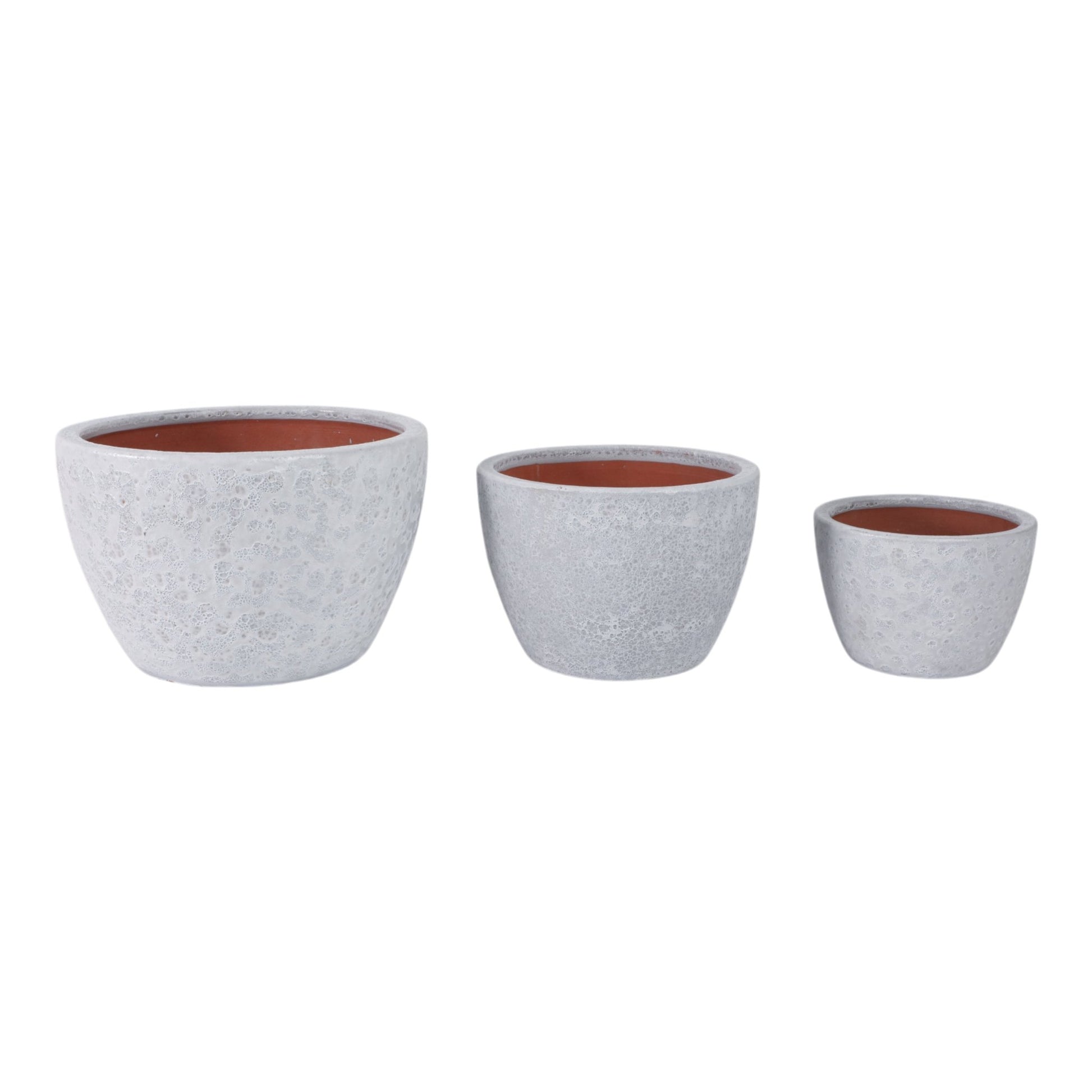 S/3 8/11/15" Lava Planters, White Planter| Sagebrook Home