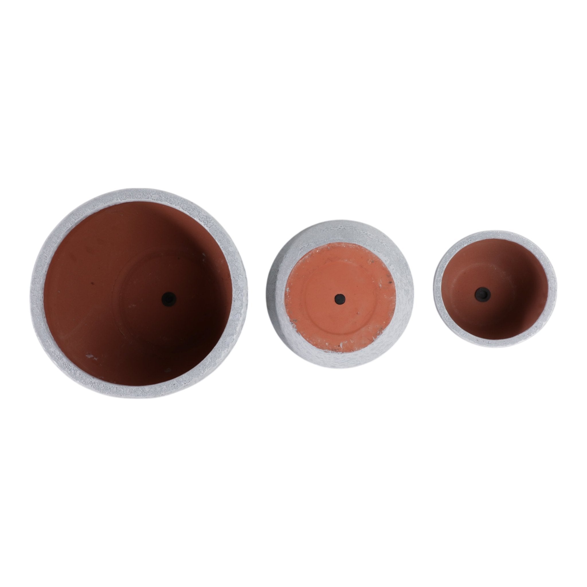 S/3 8/11/15" Lava Planters, White Planter| Sagebrook Home